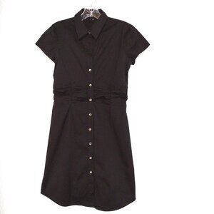 Theory | Sz: 4 | Black Shirt Dress- Short Sleeves, Rouching